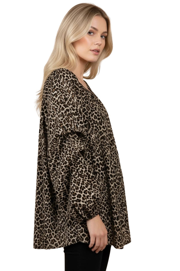 Love My Fashions Leopards Print Ruched Top