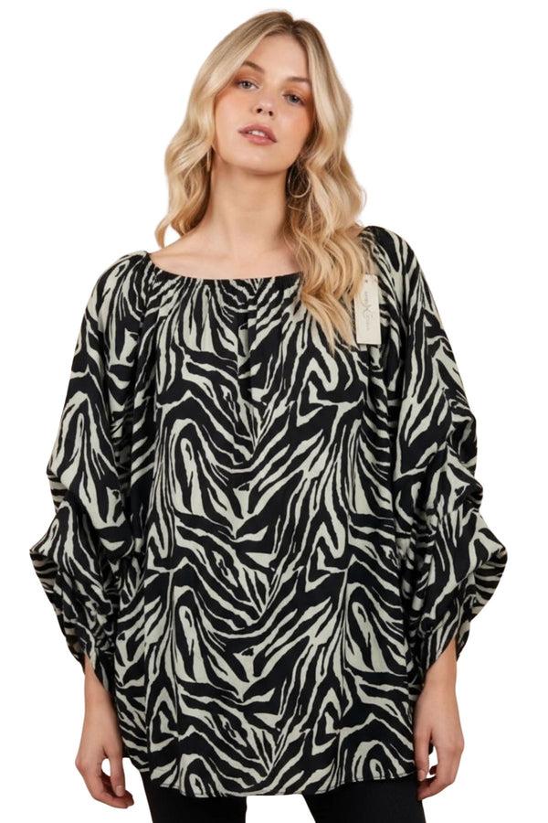 Love My Fashions Leopards Print Ruched Top