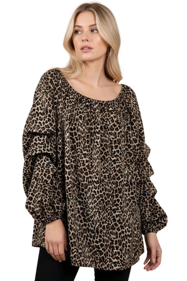 love my fashions Leopards Print Ruched Top