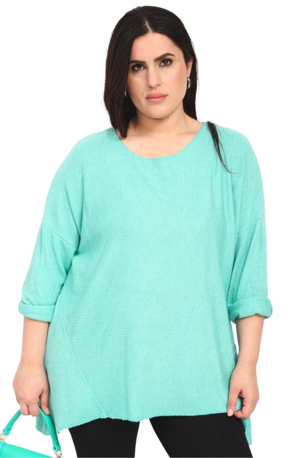 love my fashions Plain Dipped Hem Viscose Top