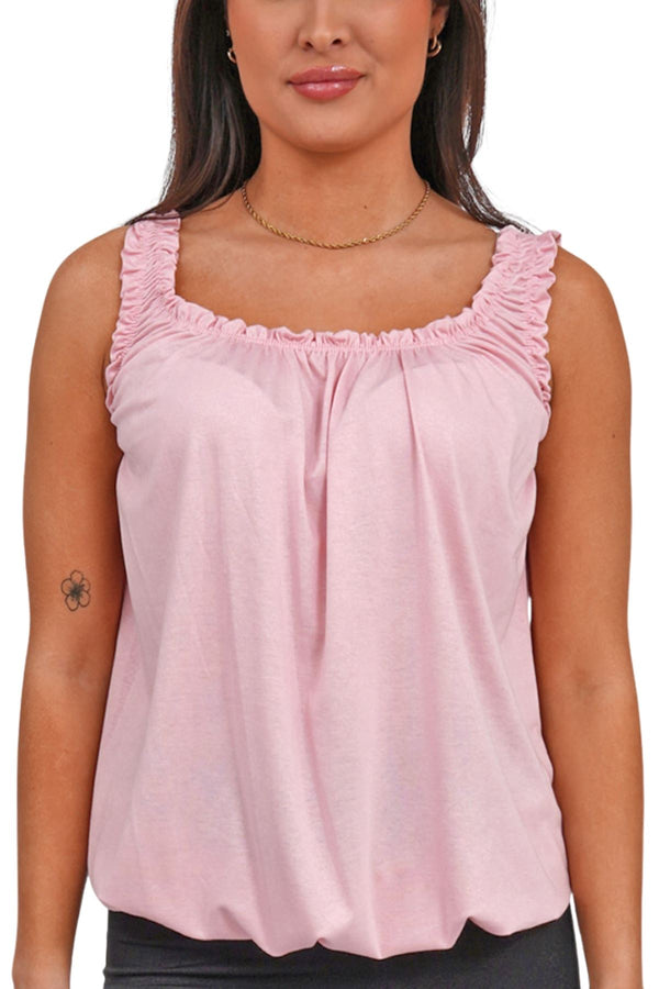 Love My Fashions Plain Elasticated Gather Vest Top