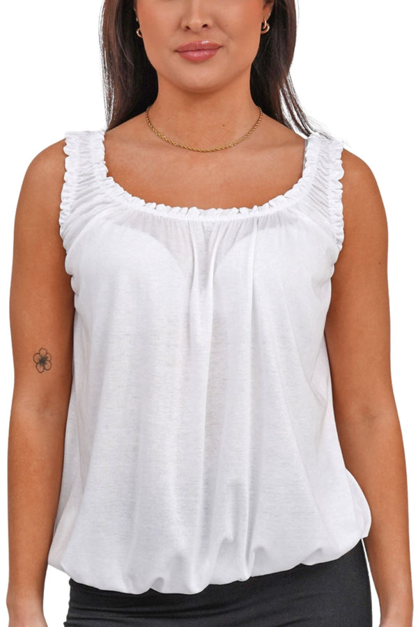 Love My Fashions Plain Elasticated Gather Vest Top
