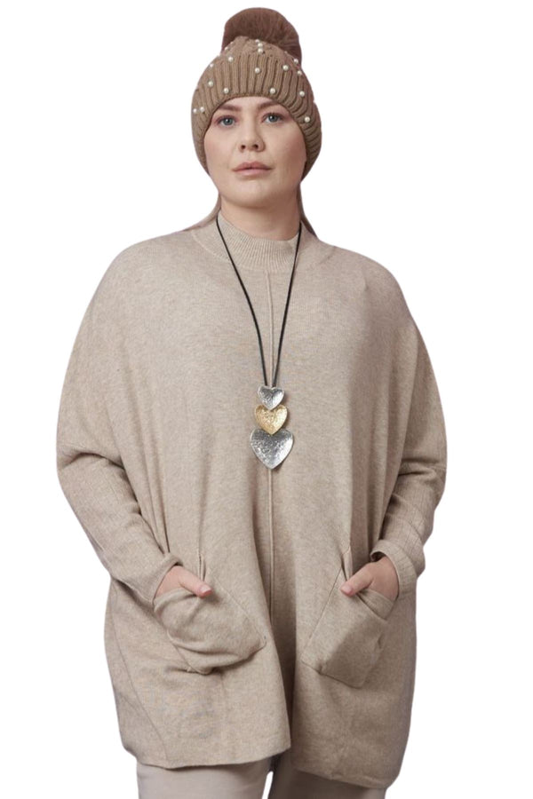 love my fashions Plain Knitted Front Pocket Top