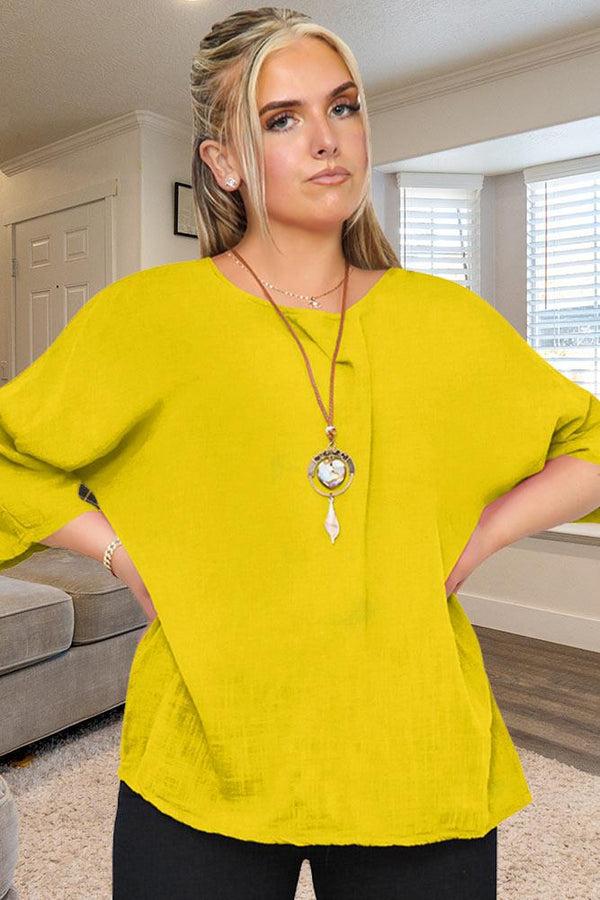 Love My Fashions Plain Necklace Tunic Top