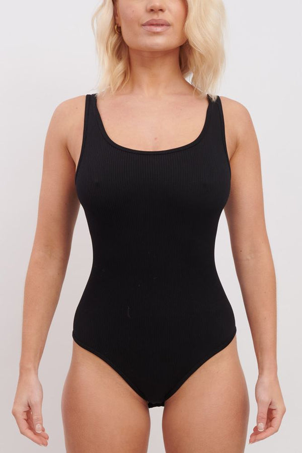 love my fashions Plain Seamless Ribbed Bodysuit