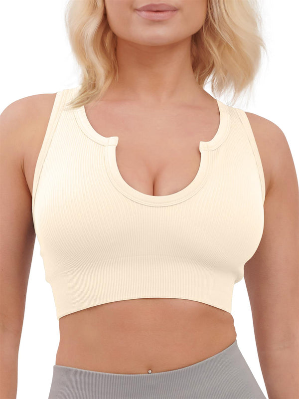 Love My Fashions Plain Seamless Ribbed Gym Bra