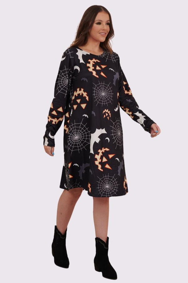 Love My Fashions Scary Bats Print Halloween Dress