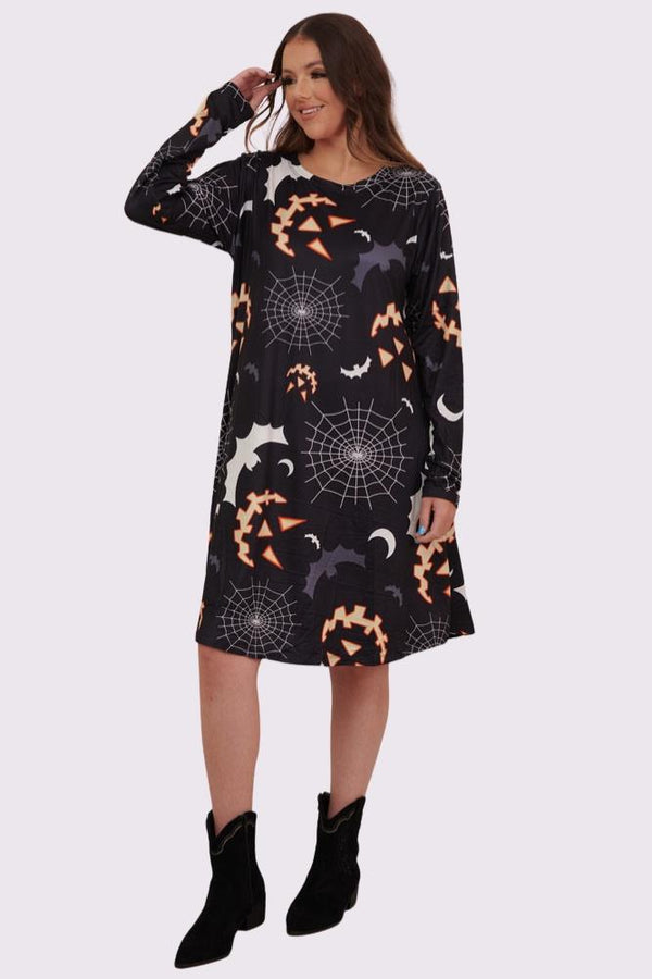 Love My Fashions Scary Bats Print Halloween Dress