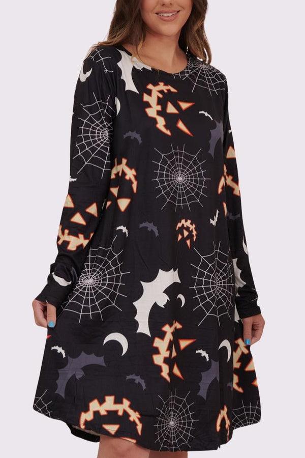 love my fashions Scary Bats Print Halloween Dress