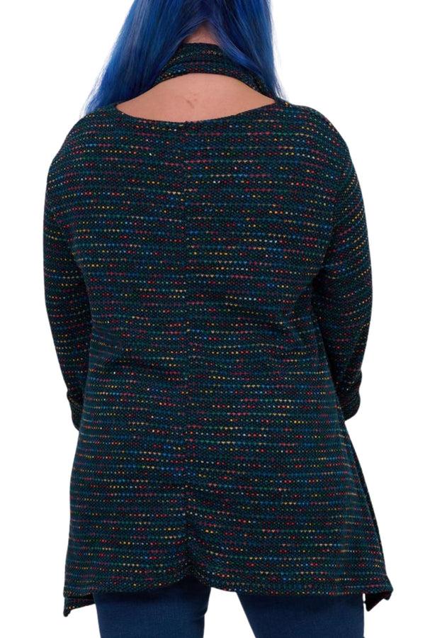 Love My Fashions Multi Stripe Pattern With Scarf Viscose Jumper