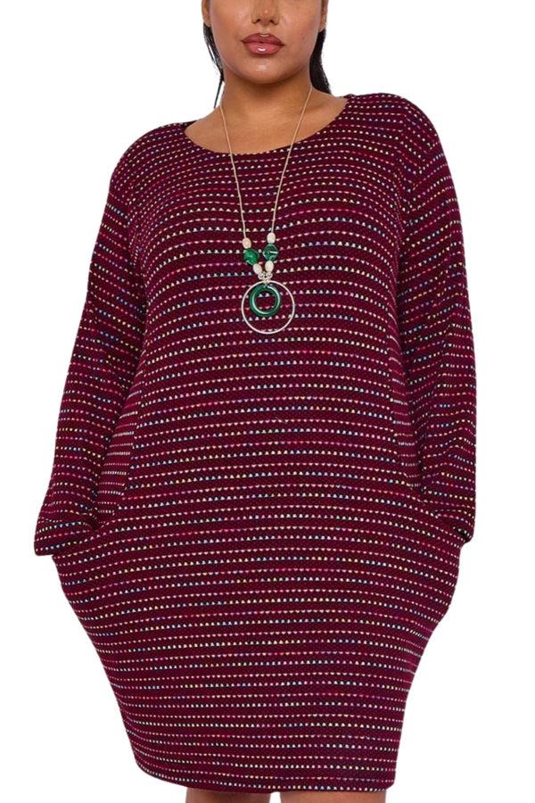 love my fashions Multicoloured Dots Horizontal Dotted Stripes Two Pockets Dress