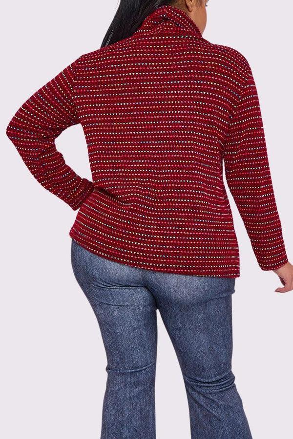 Love My Fashions Multicoloured Tweed Dotted Stripes Pattern Top