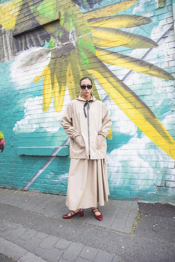 Love My Fashions Plain Front Flap Pockets Faux Leather Hooded Jacket