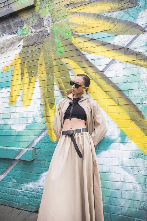 love my fashions Plain Front Flap Pockets Faux Leather Hooded Jacket