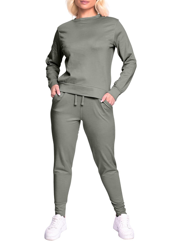 Love My Fashions Plain Long Sleeve Top Loungewear Tracksuits