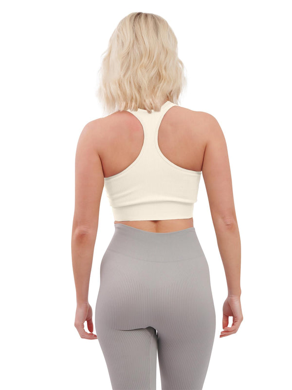 Love My Fashions Plain Seamless Ribbed Front Zip Bra