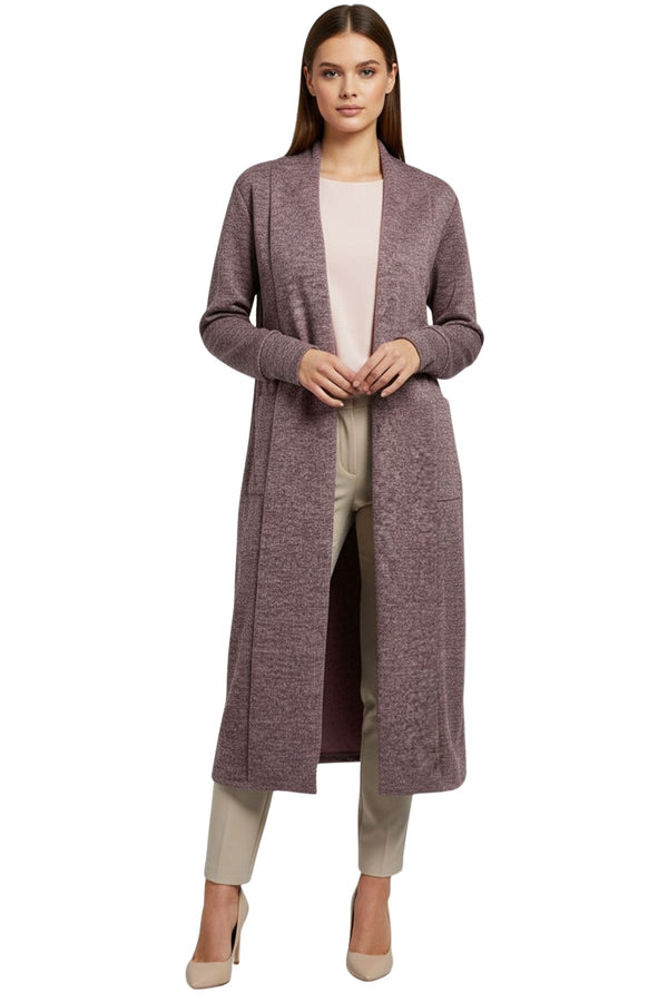 love my fashions Plain Two Pockets Longline Duster Cardigan