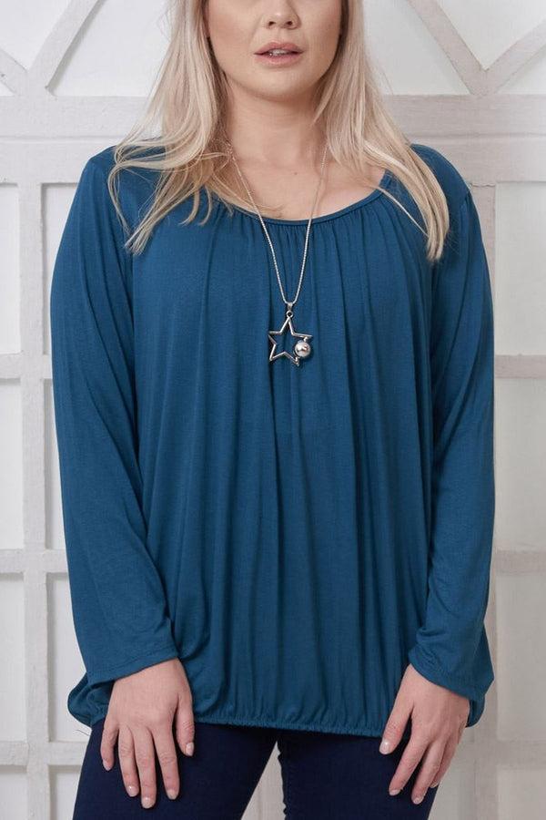Love My Fashions Pleated Elasticated Hem Viscose Top