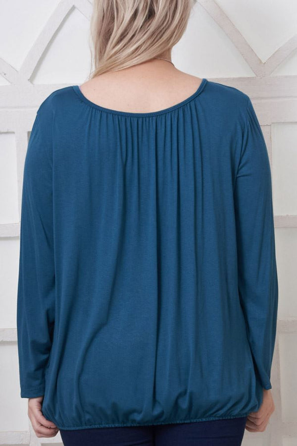Love My Fashions Pleated Elasticated Hem Viscose Top