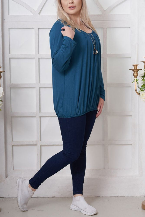 love my fashions Pleated Elasticated Hem Viscose Top