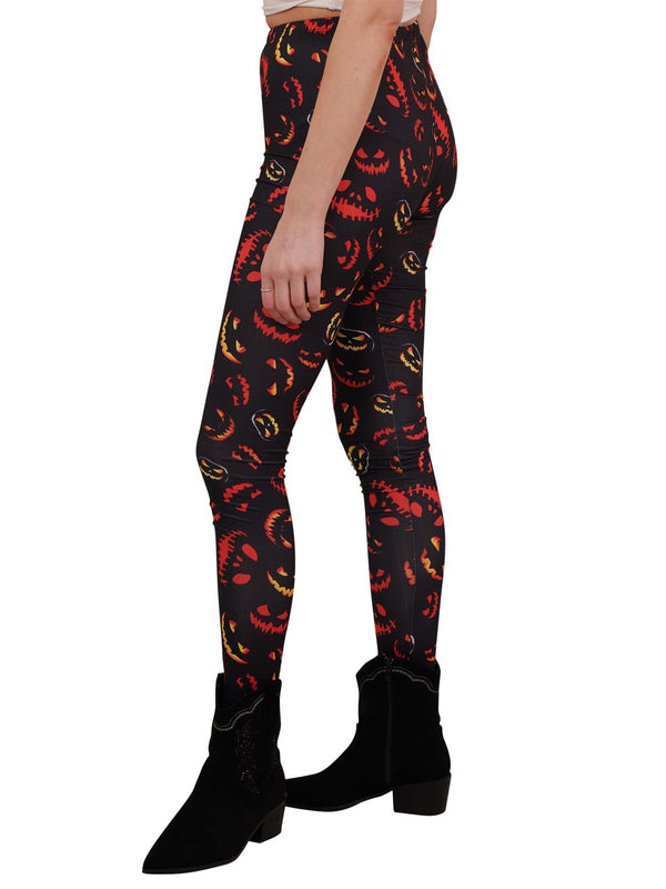 Love My Fashions Scary Pumpkins Print Halloween Leggings