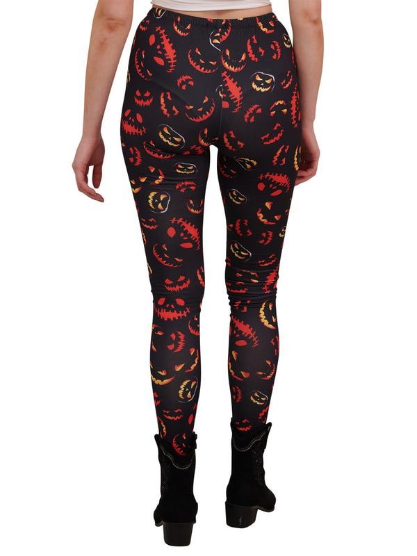 Love My Fashions Scary Pumpkins Print Halloween Leggings