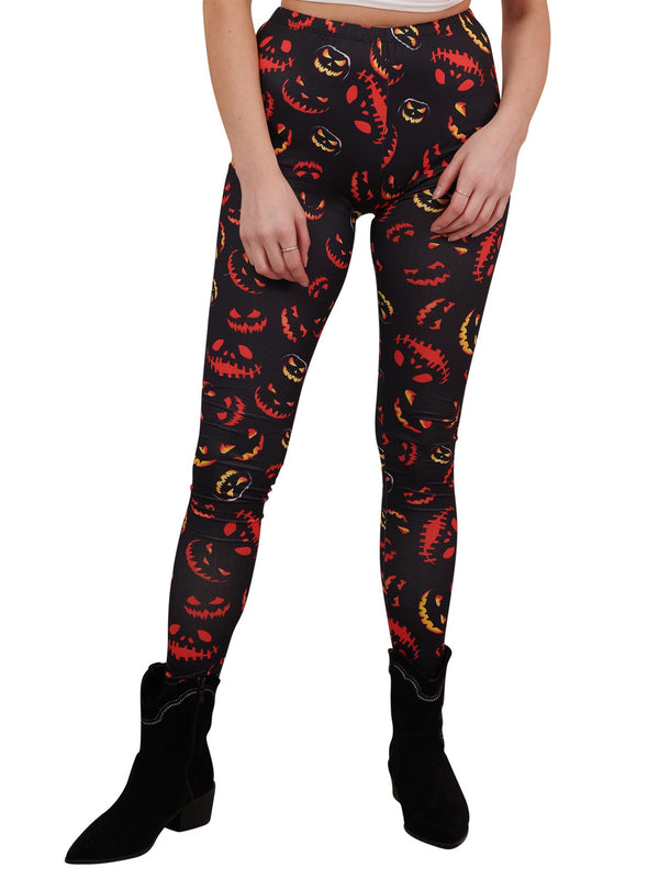 love my fashions Scary Pumpkins Print Halloween Leggings