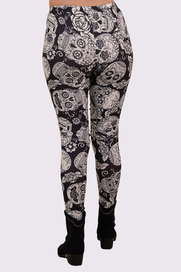 Love My Fashions Skull Mono Print Halloween Leggings