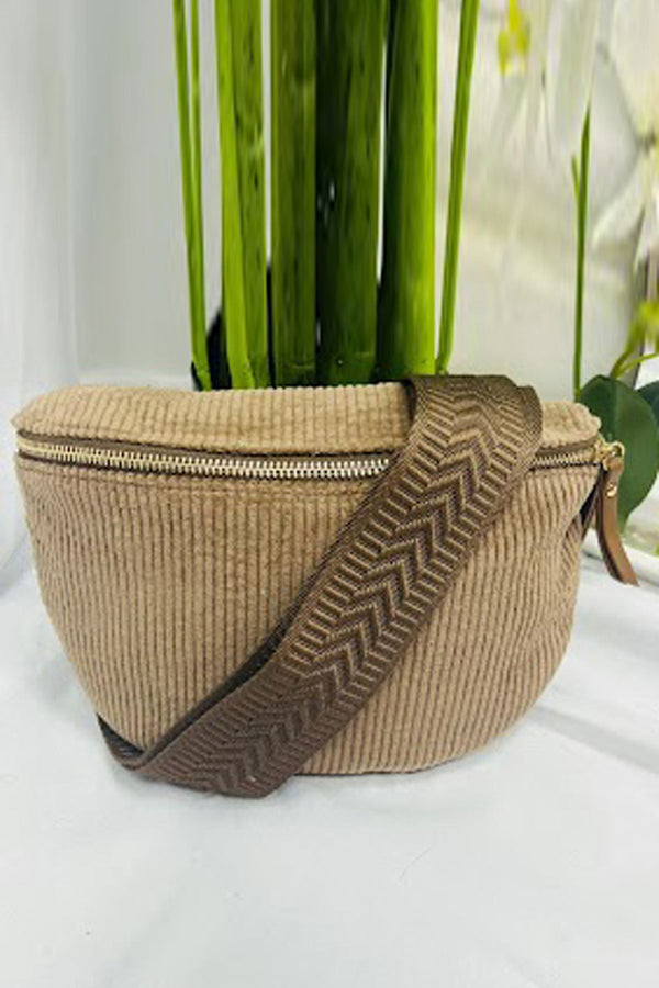 love my fashions Soft Ribbed Adjustable Strap Shoulder Bag