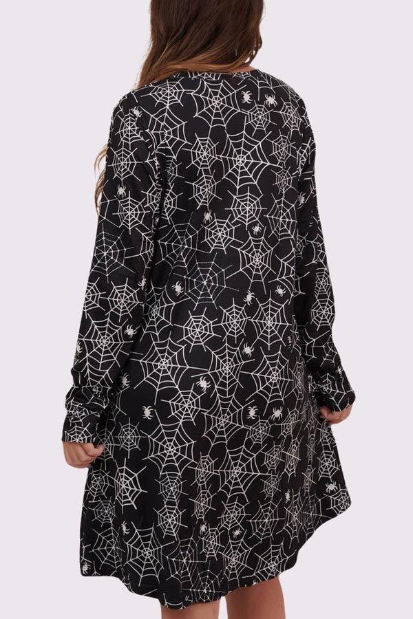 Love My Fashions Spider Cobweb Print Halloween Dress