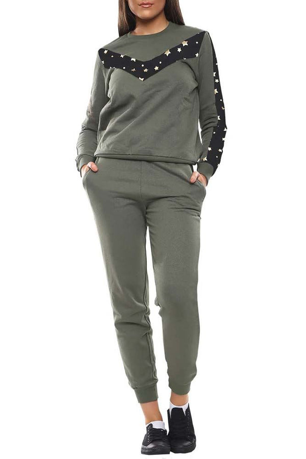 Love My Fashions Star Print Side Panel Loungwear Tracksuit