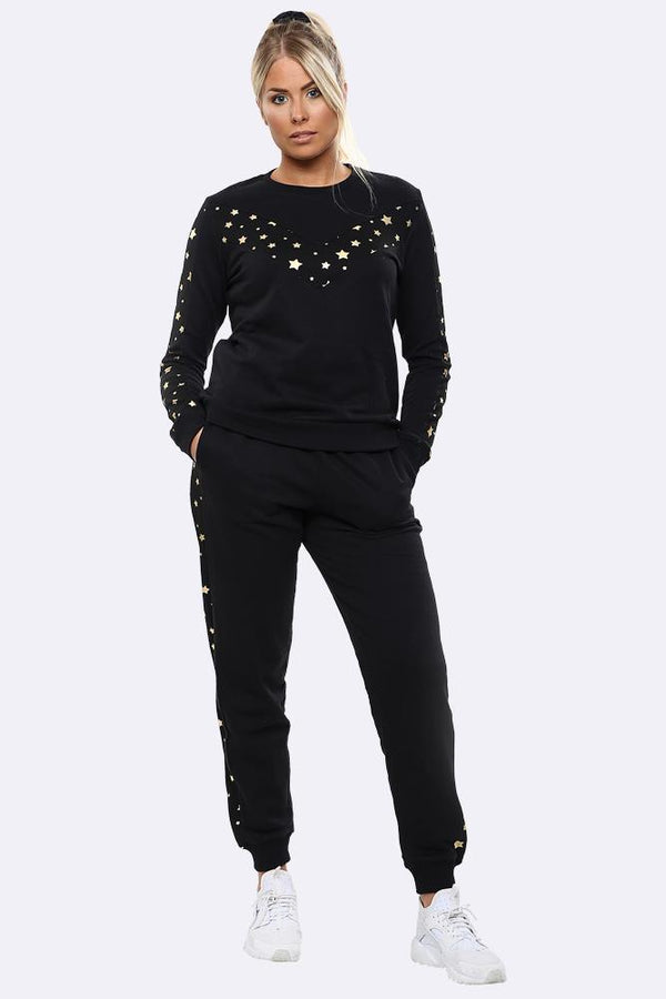 Love My Fashions Star Print Side Panel Loungwear Tracksuit