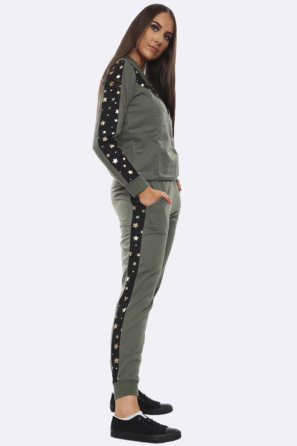 Love My Fashions Star Print Side Panel Loungwear Tracksuit