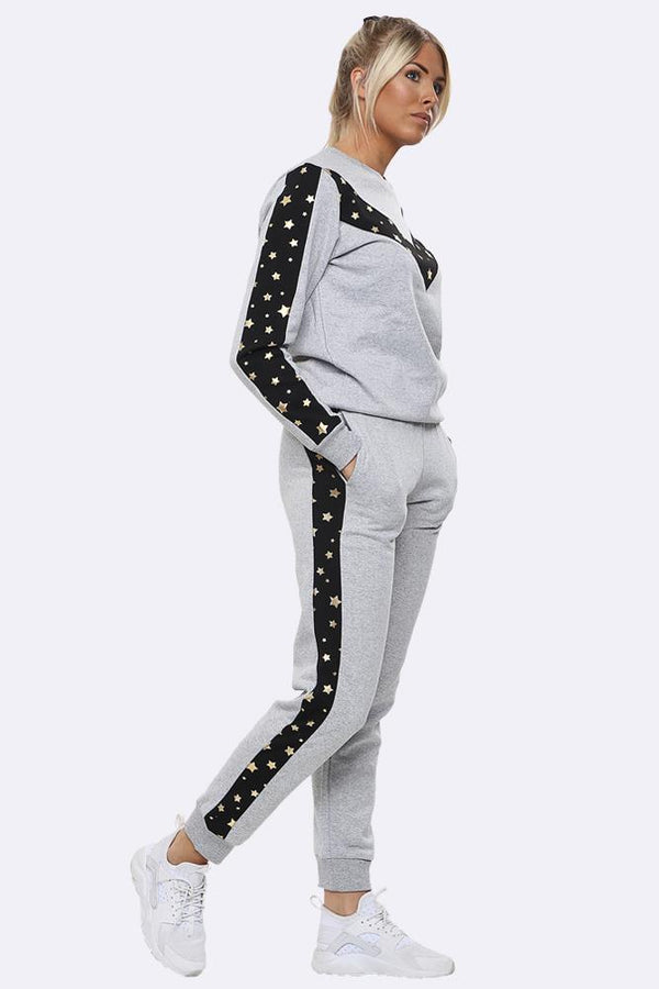 Love My Fashions Star Print Side Panel Loungwear Tracksuit