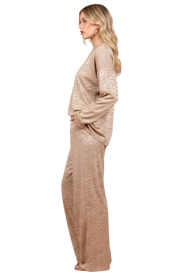 Love My Fashions Subtle Textured Crushed Velvet Tunic Top Wide Legs Co-Ord Set