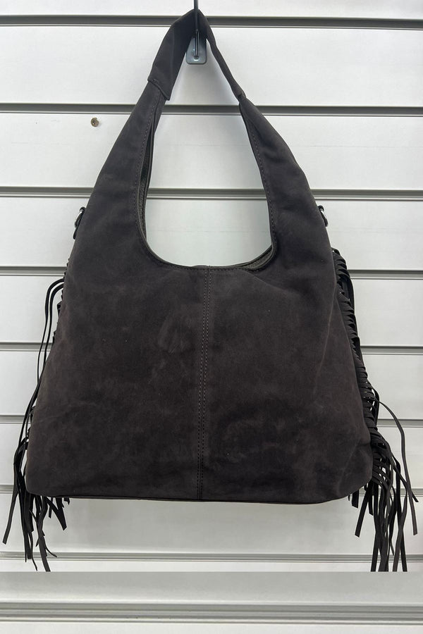 Love My Fashions Suede Fringe Detailing Shoulder Bag