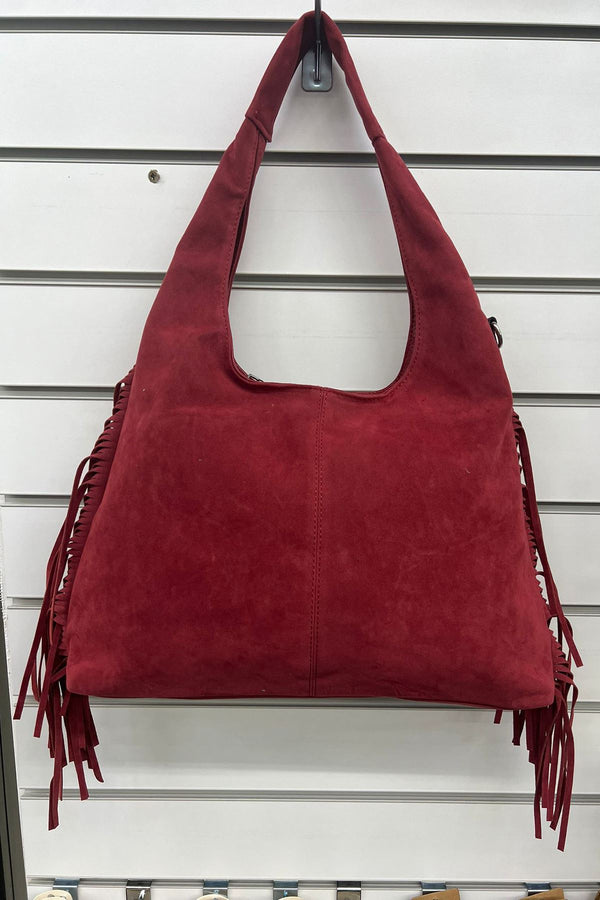 Love My Fashions Suede Fringe Detailing Shoulder Bag