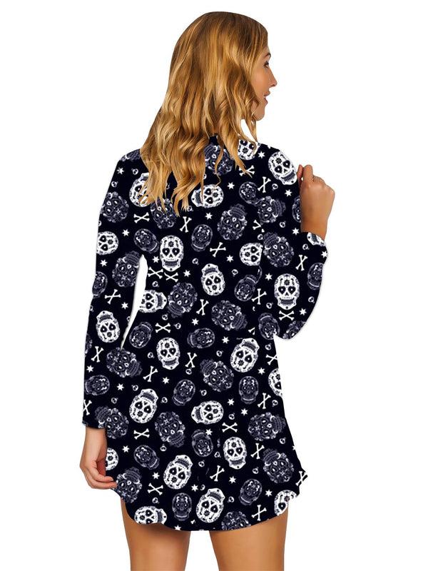 Love My Fashions Sugar Skulls Print Halloween Dress
