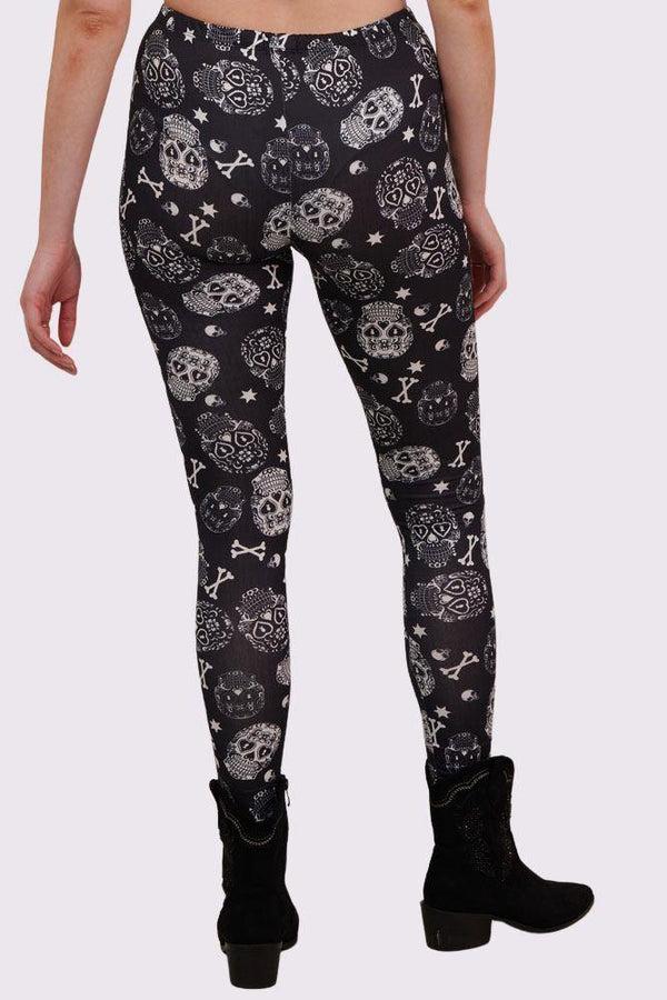 Love My Fashions Sugar Skulls Print Halloween Leggings