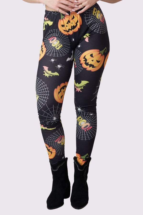 love my fashions Trktrt Pumpkin Print Halloween Leggings