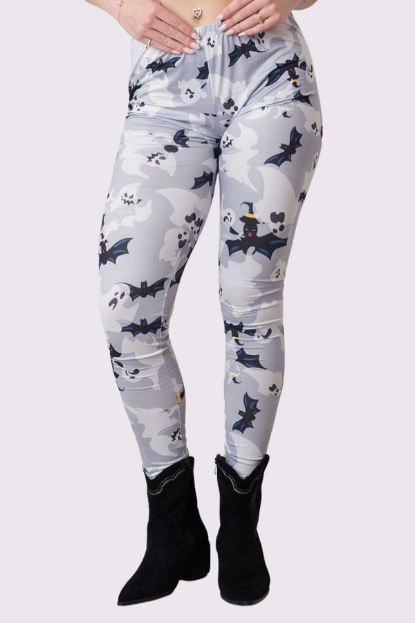 love my fashions Witch Grey Print Halloween Leggings