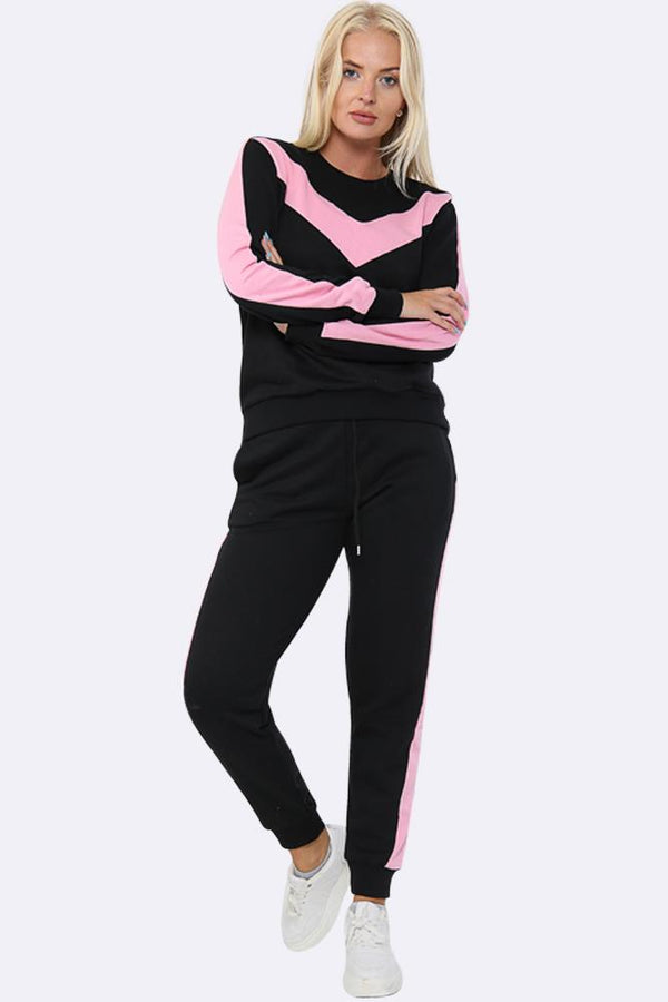 love my fashions Women Plain Print Side Panel Tracksuit