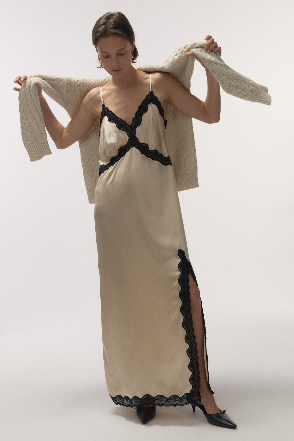 Love Stories Mist Silky Slip Dress