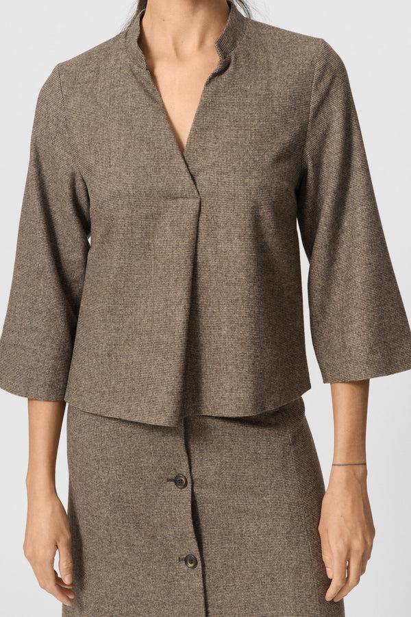 Lovechild 1979 Kimberly Blouse - Beige Houndstooth