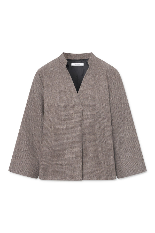 Lovechild 1979 Kimberly Blouse - Beige Houndstooth