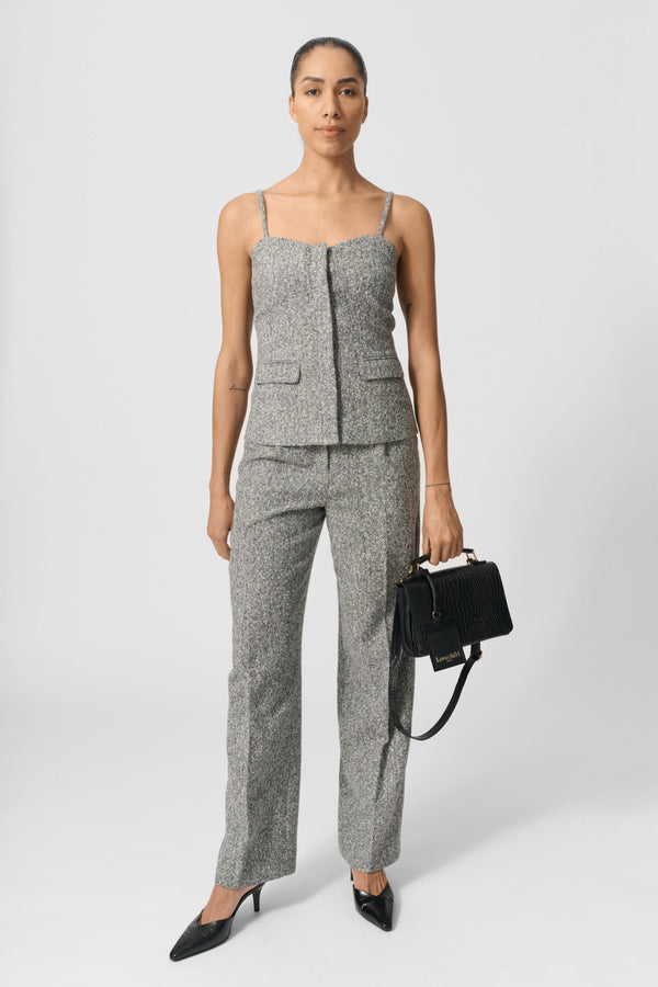 lovechild 1979 Thalia Top - Black and White Herringbone