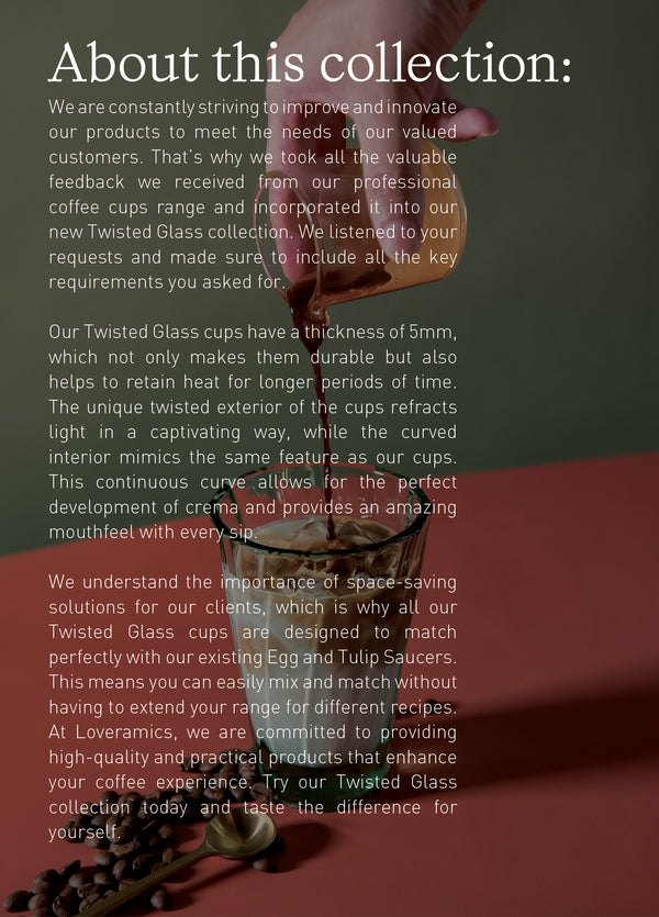 Loveramics 180ml Twisted Cappuccino Glass And 14.5cm Shared Saucer