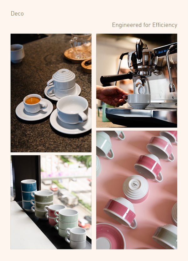 Loveramics Set Of 5 - All Size Deco Cups And Saucers