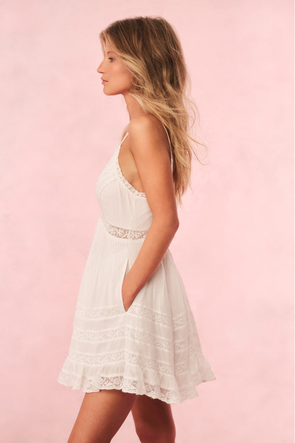 Loveshackfancy Alonna Cotton Lace-Trimmed Mini Dress