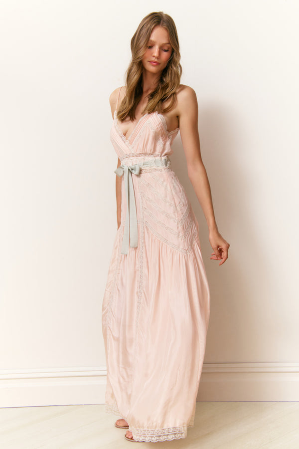Loveshackfancy Arlissa Silk Lace-Detailed Maxi Dress